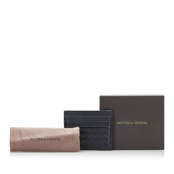 ボッテガヴェネタ イントレチャート カードケース ブラック レザー メンズ BOTTEGAVENETA 【中古】