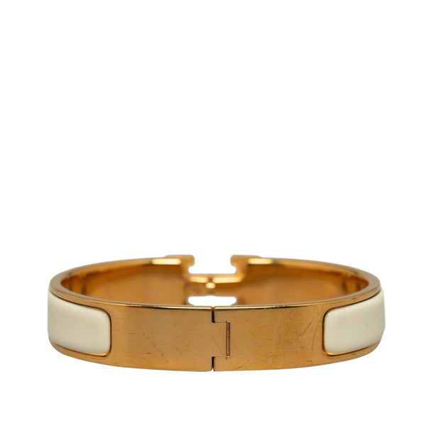 エルメス クリッククラックH PM バングル ブレスレット  ホワイト ゴールド メッキ レディース HERMES 【中古】