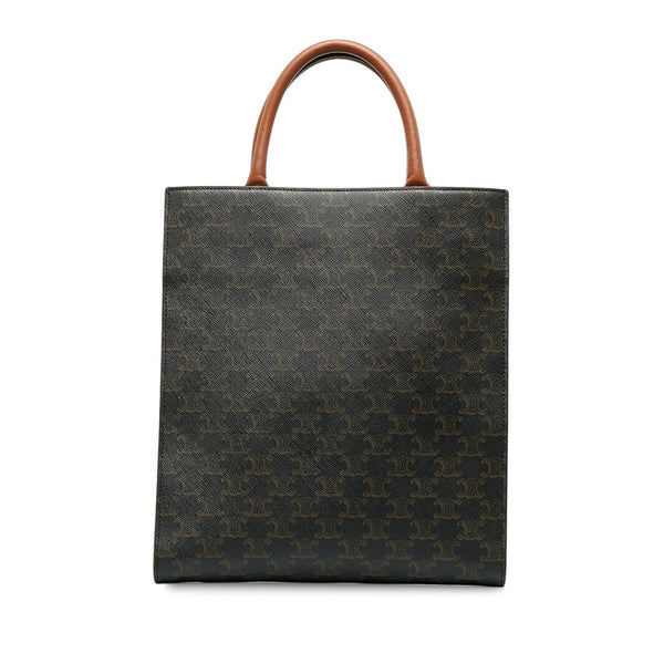 セリーヌ バーティカル カバ ラージ ハンドバッグ ショルダーバッグ 2WAY ブラウン PVC レザー レディース CELINE 【中古】