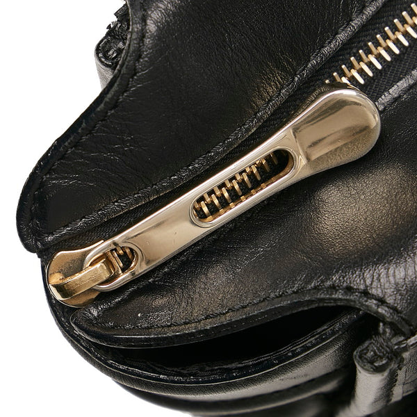 バーバリー チェック キルティング ハンドバッグ ブラック レザー レディース BURBERRY 【中古】