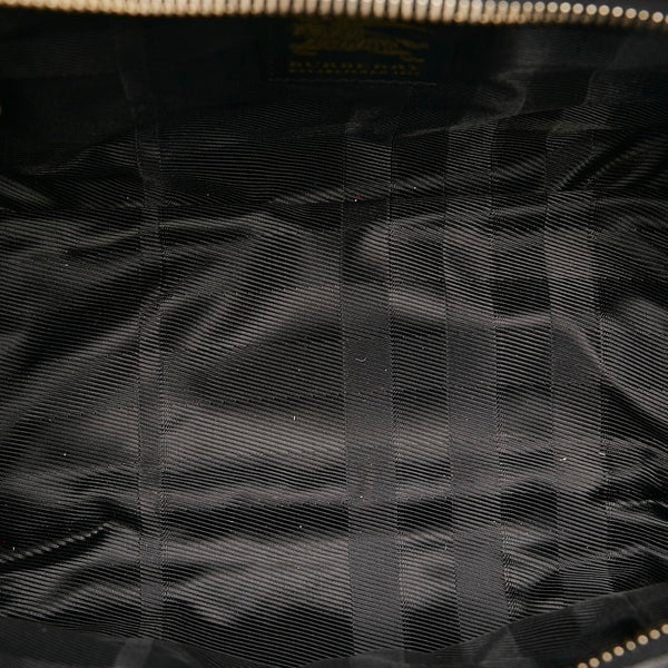 バーバリー チェック キルティング ハンドバッグ ブラック レザー レディース BURBERRY 【中古】