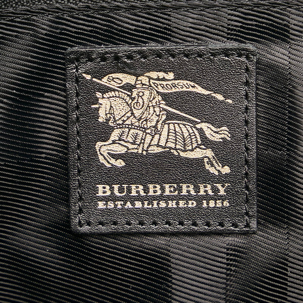 バーバリー チェック キルティング ハンドバッグ ブラック レザー レディース BURBERRY 【中古】