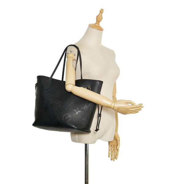 ルイ ヴィトン モノグラム アンプラント ネバーフルMM トートバッグ M45685 ノワール ブラック レザー レディース LOUIS VUITTON 【中古】
