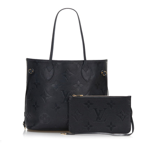 ルイ ヴィトン モノグラム アンプラント ネバーフルMM トートバッグ M45685 ノワール ブラック レザー レディース LOUIS VUITTON 【中古】