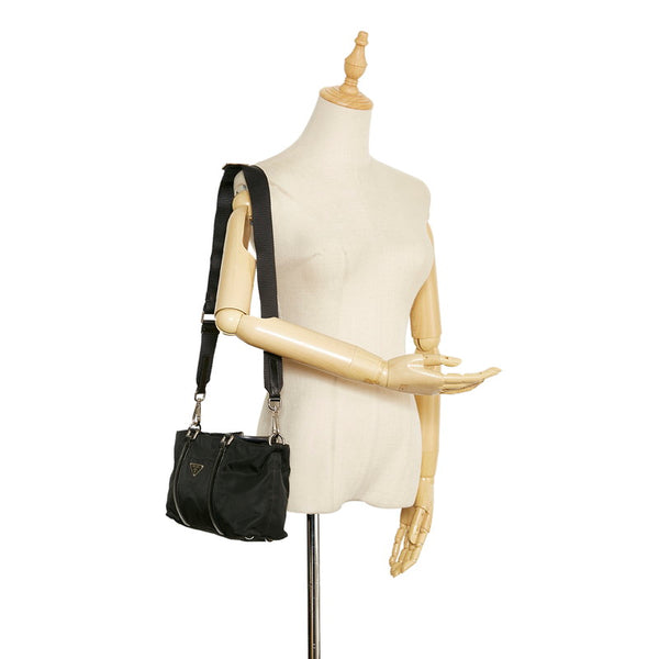 プラダ ハンドバッグ ショルダーバッグ 2WAY BN1052 ブラック ナイロン レザー レディース PRADA 【中古】