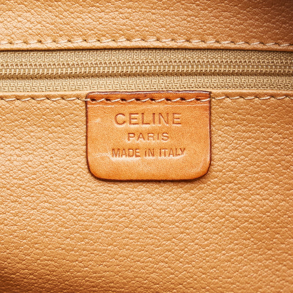 セリーヌ マカダム ハンドバッグ ミニボストン ブラウン PVC レザー レディース CELINE 【中古】