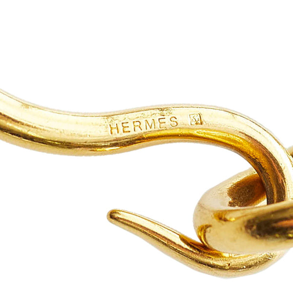 エルメス ブラウン ゴールド レザー メッキ ジャンボ ブレスレット レディース HERMES 【中古】