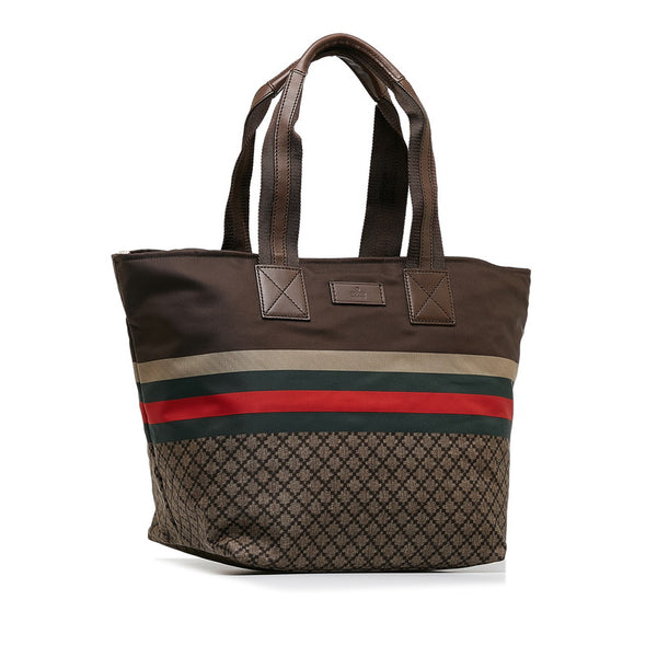グッチ ディアマンテ シェリーライン トートバッグ 267922 ブラウン ナイロン レディース GUCCI 【中古】
