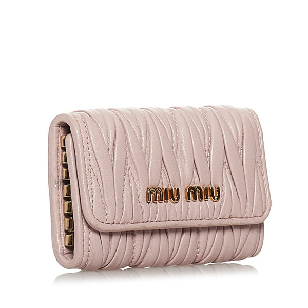 ミュウミュウ マテラッセ キーケース 5PG222 ピンク レザー レディース MIUMIU 【中古】