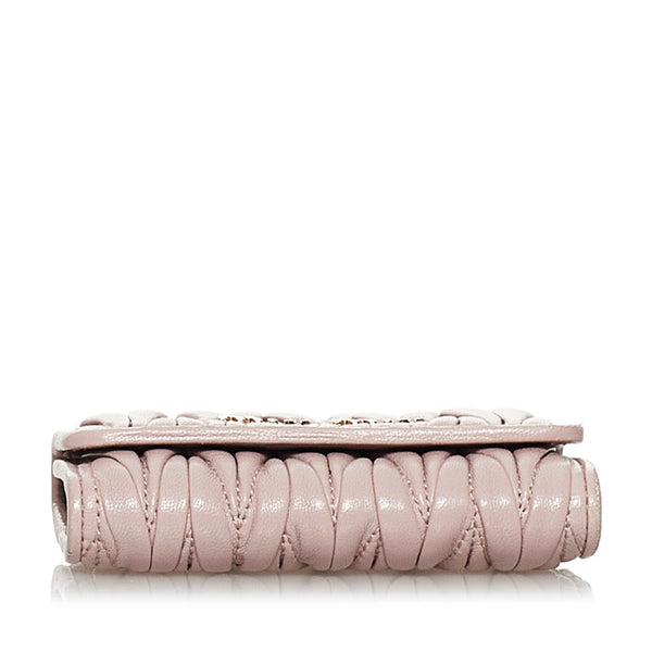 ミュウミュウ マテラッセ キーケース 5PG222 ピンク レザー レディース MIUMIU 【中古】