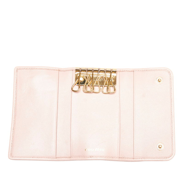 ミュウミュウ マテラッセ キーケース 5PG222 ピンク レザー レディース MIUMIU 【中古】