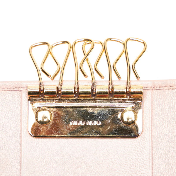 ミュウミュウ マテラッセ キーケース 5PG222 ピンク レザー レディース MIUMIU 【中古】