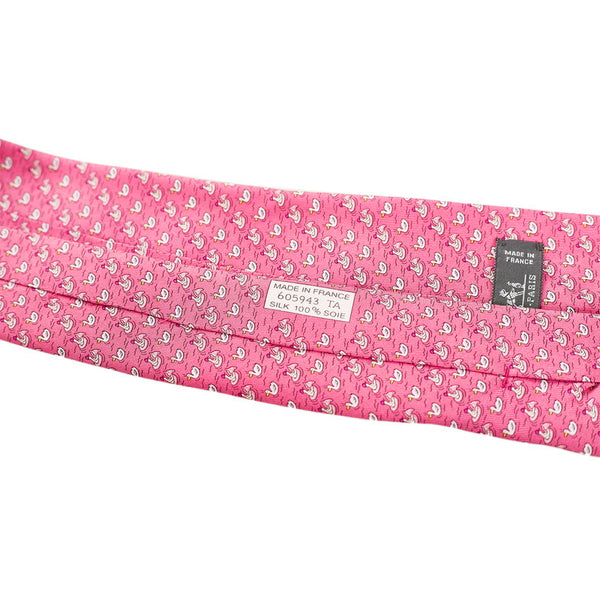 エルメス ピンク シルク ネクタイ メンズ HERMES 【中古】