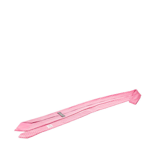 エルメス ピンク シルク ネクタイ メンズ HERMES 【中古】