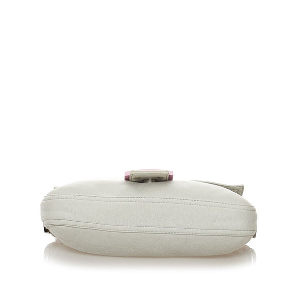 フェンディ マンマバケット ショルダーバッグ ライトグレー コットン レディース FENDI 【中古】