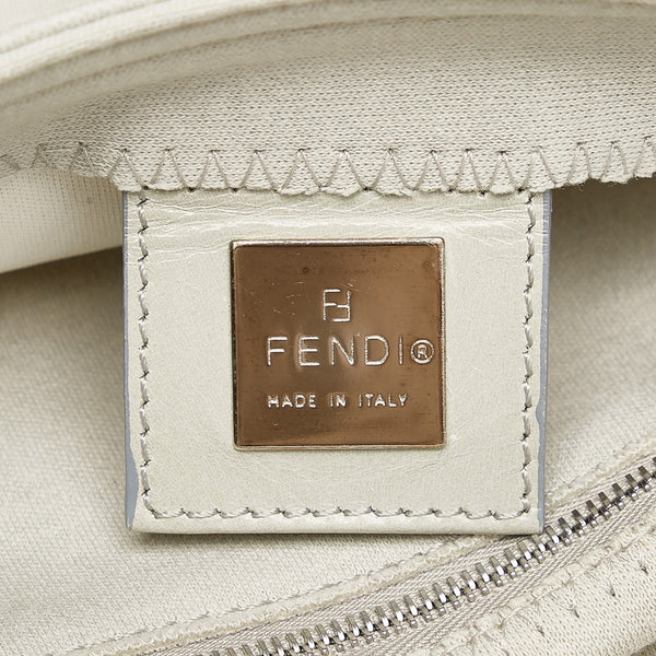 フェンディ マンマバケット ショルダーバッグ ライトグレー コットン レディース FENDI 【中古】