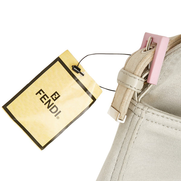 フェンディ マンマバケット ショルダーバッグ ライトグレー コットン レディース FENDI 【中古】
