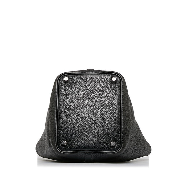 エルメス ピコタンPM シルバー金具 ハンドバッグ ブラック トリヨンクレマンス レディース HERMES 【中古】