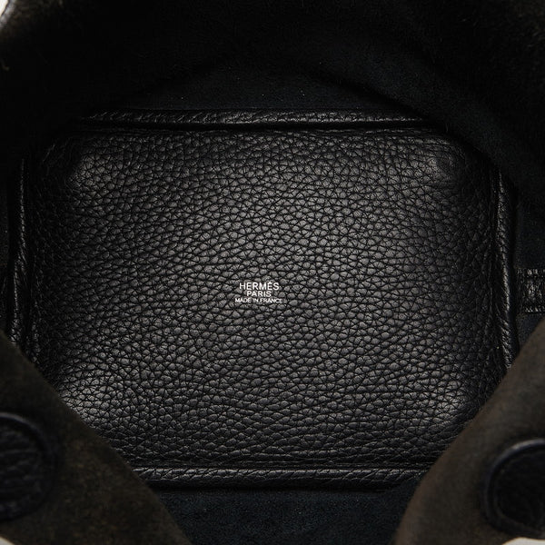 エルメス ピコタンPM シルバー金具 ハンドバッグ ブラック トリヨンクレマンス レディース HERMES 【中古】