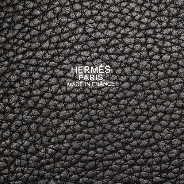エルメス ピコタンPM シルバー金具 ハンドバッグ ブラック トリヨンクレマンス レディース HERMES 【中古】