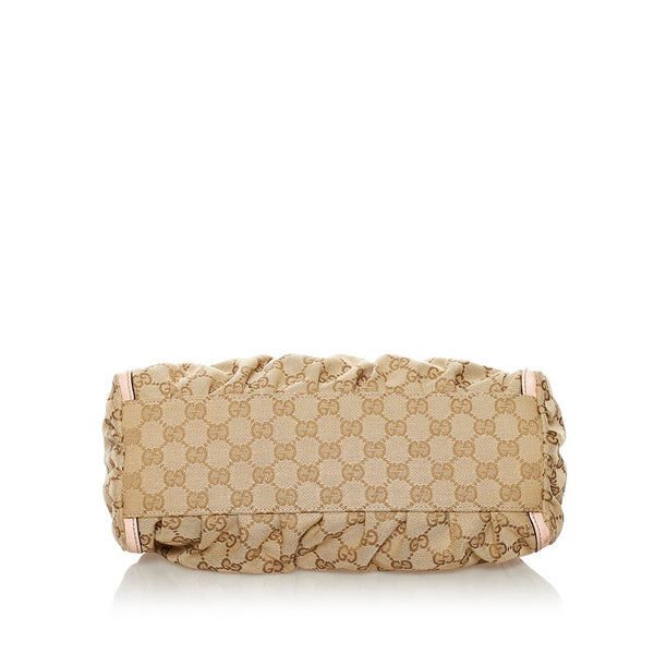 グッチ GGキャンバス アビー ワンショルダーバッグ 190525 ベージュ ピンク キャンバス レザー レディース GUCCI 【中古】