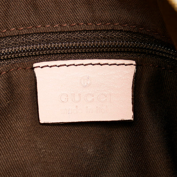 グッチ GGキャンバス アビー ワンショルダーバッグ 190525 ベージュ ピンク キャンバス レザー レディース GUCCI 【中古】