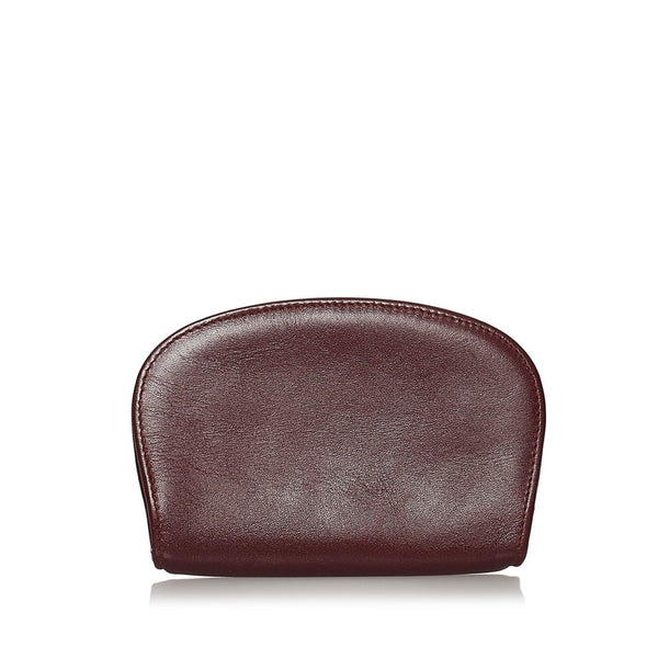 カルティエ マスト ワインレッド レザー コインケース メンズ CARTIER 【中古】