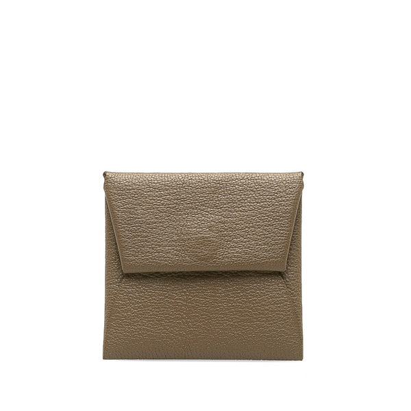 エルメス バスティア コインケース グレー レザー レディース HERMES 【中古】