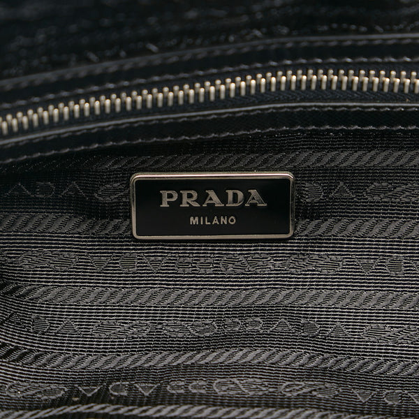プラダ カモフラージュ ドラゴン ハンドバッグ トートバッグ カーキ ブラック ナイロン レザー メンズ PRADA 【中古】