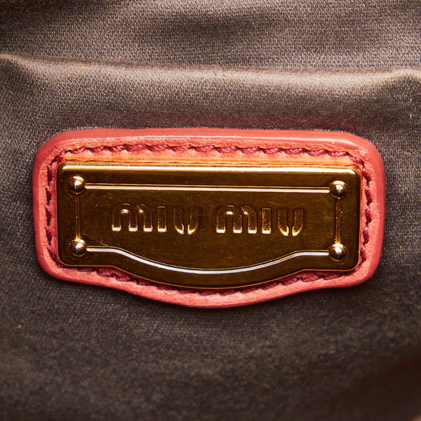 ミュウミュウ ピンク レザー ハンドバッグ ショルダーバッグ 2WAY レディース MIUMIU 【中古】