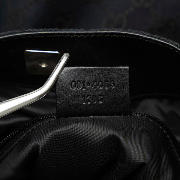 グッチ GGキャンバス バンブー ハンドバッグ ショルダーバッグ 2WAY 001 4058 ブラック キャンバス レザー レディース GUCCI 【中古】