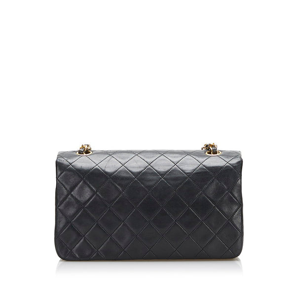 シャネル マトラッセ フルフラップ チェーン ショルダーバッグ ブラック ゴールド レザー レディース CHANEL 【中古】