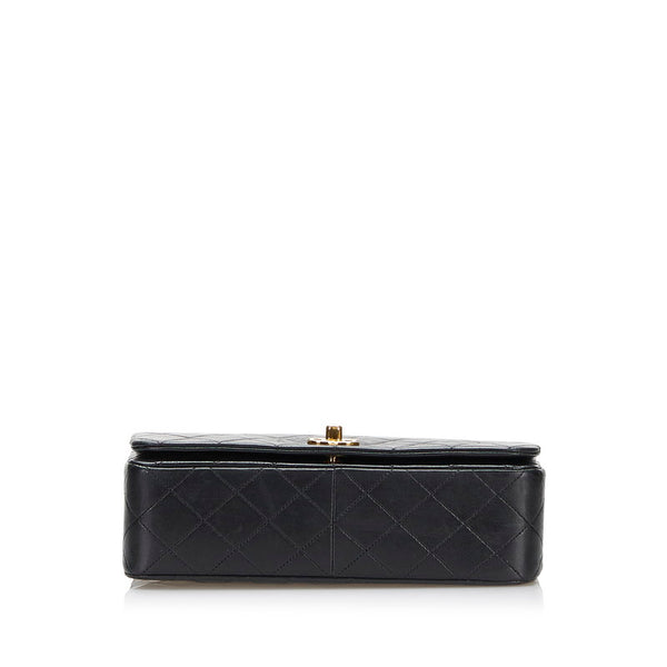シャネル マトラッセ フルフラップ チェーン ショルダーバッグ ブラック ゴールド レザー レディース CHANEL 【中古】