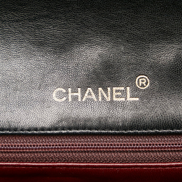 シャネル マトラッセ フルフラップ チェーン ショルダーバッグ ブラック ゴールド レザー レディース CHANEL 【中古】