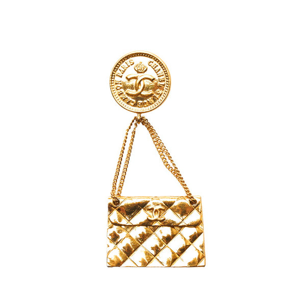 シャネル マトラッセ スウィング ココマーク ブローチ ゴールド メッキ レディース CHANEL 【中古】