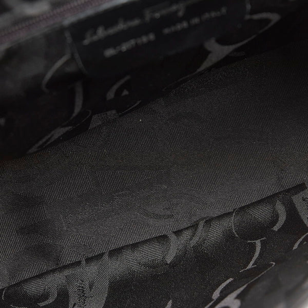 サルヴァトーレフェラガモ ガンチーニ ハンドバッグ ショルダーバッグ BL-217156 ブラック レザー レディース Salvatore Ferragamo 【中古】