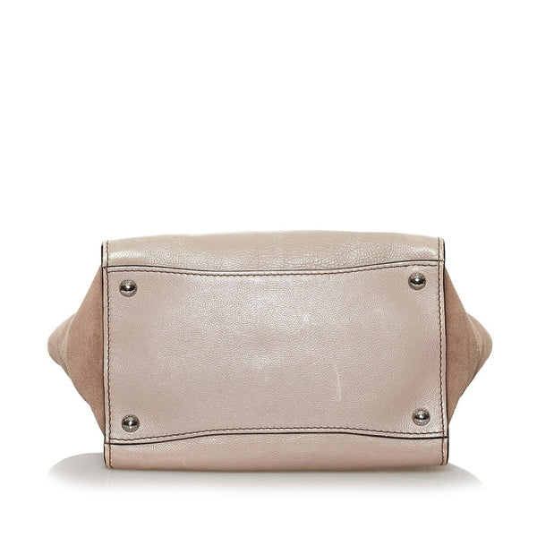 プラダ ベージュ レザー スウェード ハンドバッグ ショルダーバッグ 2way レディース PRADA 【中古】