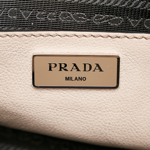 プラダ ベージュ レザー スウェード ハンドバッグ ショルダーバッグ 2way レディース PRADA 【中古】