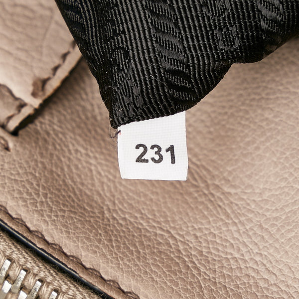 プラダ ベージュ レザー スウェード ハンドバッグ ショルダーバッグ 2way レディース PRADA 【中古】