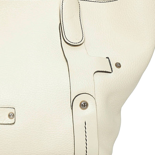 サルヴァトーレフェラガモ トートバッグ FH-21 8423 ホワイト レザー レディース Salvatore Ferragamo 【中古】