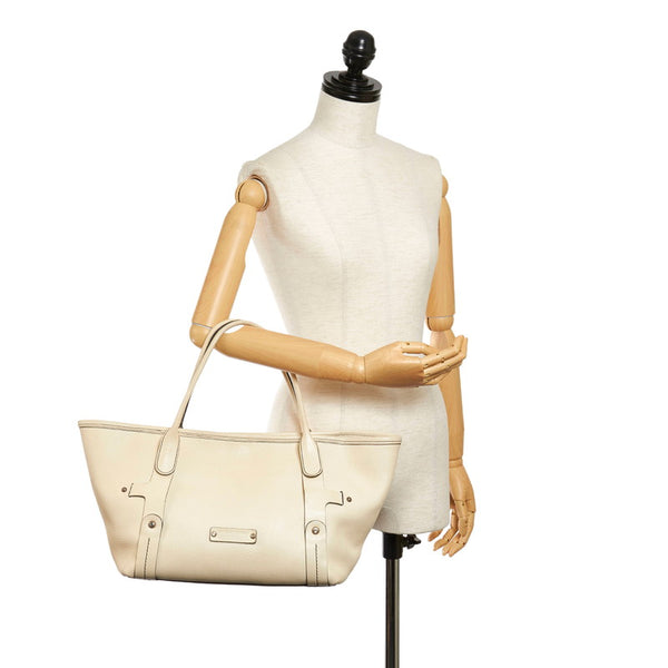 サルヴァトーレフェラガモ トートバッグ FH-21 8423 ホワイト レザー レディース Salvatore Ferragamo 【中古】