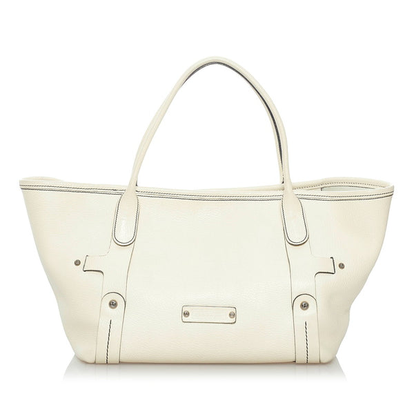 サルヴァトーレフェラガモ トートバッグ FH-21 8423 ホワイト レザー レディース Salvatore Ferragamo 【中古】