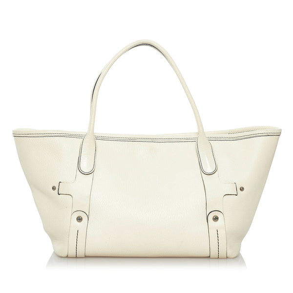 サルヴァトーレフェラガモ トートバッグ FH-21 8423 ホワイト レザー レディース Salvatore Ferragamo 【中古】