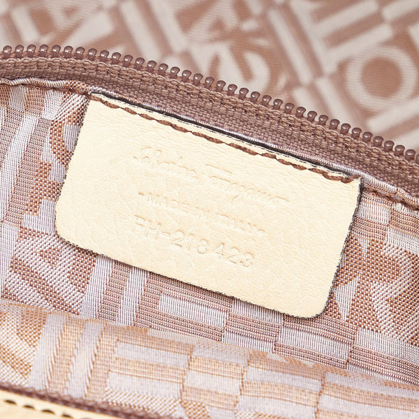 サルヴァトーレフェラガモ トートバッグ FH-21 8423 ホワイト レザー レディース Salvatore Ferragamo 【中古】