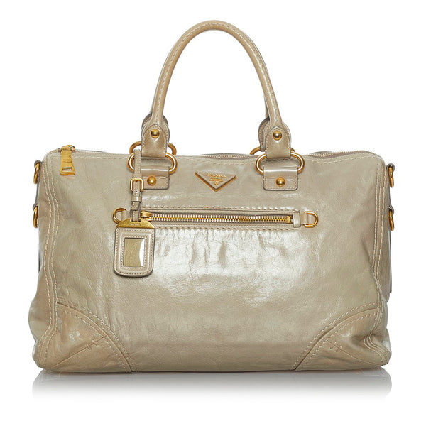 プラダ ハンドバッグ ショルダーバッグ 2WAY グリーン レザー レディース PRADA 【中古】