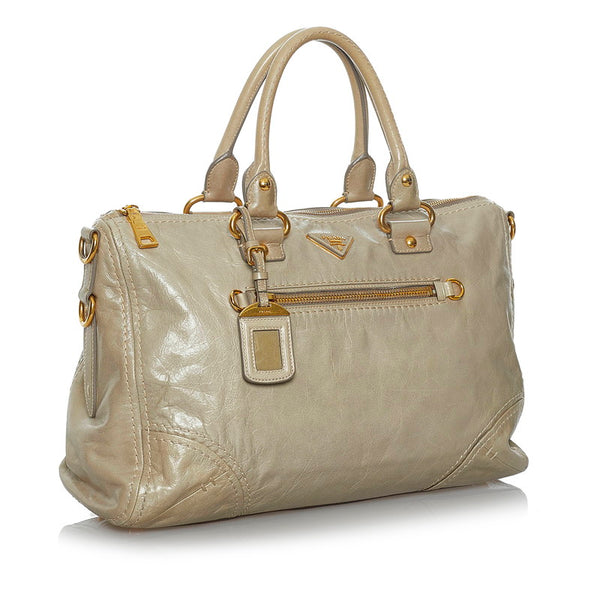 プラダ ハンドバッグ ショルダーバッグ 2WAY グリーン レザー レディース PRADA 【中古】