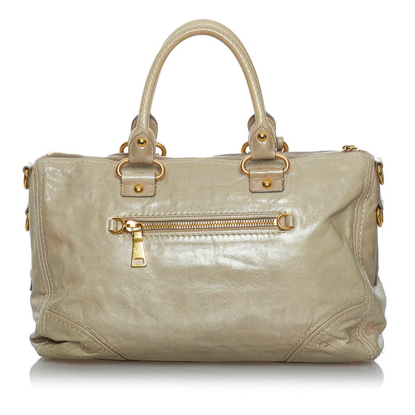 プラダ ハンドバッグ ショルダーバッグ 2WAY グリーン レザー レディース PRADA 【中古】