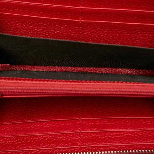 グッチ タッセル バンブー ラウンドファスナー 長財布 307984 レッド レザー レディース GUCCI 【中古】