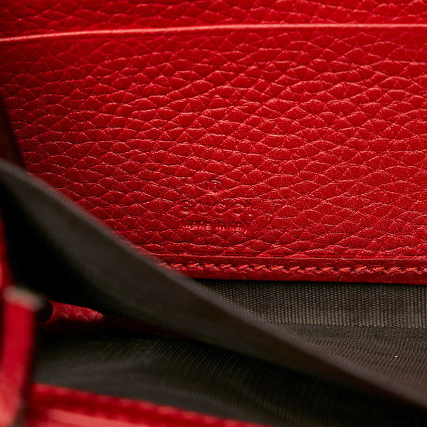 グッチ タッセル バンブー ラウンドファスナー 長財布 307984 レッド レザー レディース GUCCI 【中古】