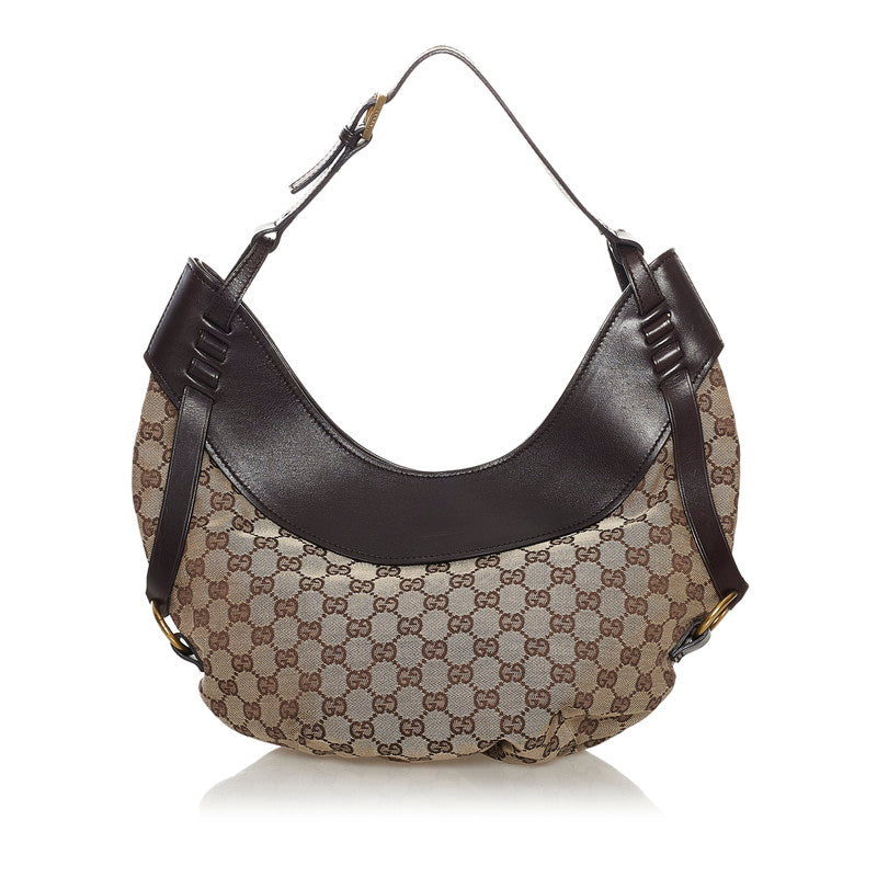 グッチ GGキャンバス ワンショルダーバッグ 106250 ブラウン キャンバス レザー レディース GUCCI 【中古】